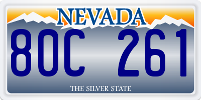 NV license plate 80C261