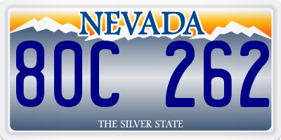 NV license plate 80C262