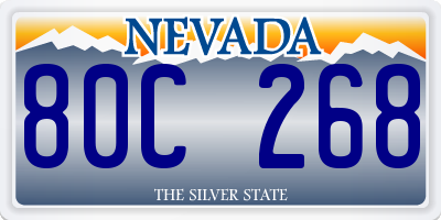 NV license plate 80C268