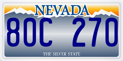 NV license plate 80C270