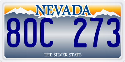 NV license plate 80C273