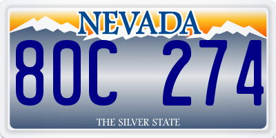 NV license plate 80C274