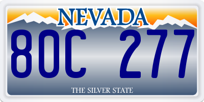 NV license plate 80C277