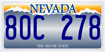 NV license plate 80C278