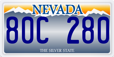 NV license plate 80C280