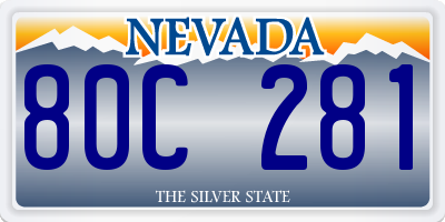 NV license plate 80C281