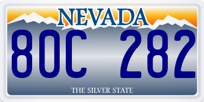 NV license plate 80C282