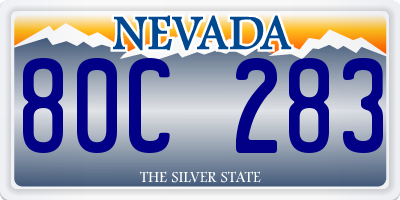 NV license plate 80C283