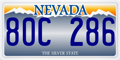 NV license plate 80C286