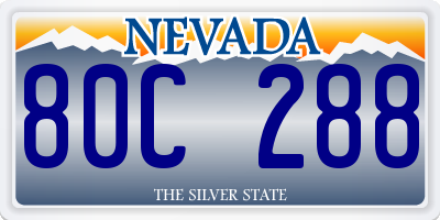 NV license plate 80C288