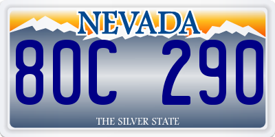 NV license plate 80C290
