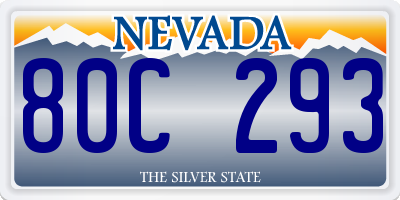 NV license plate 80C293