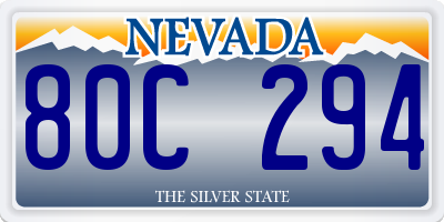 NV license plate 80C294