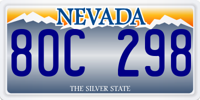 NV license plate 80C298