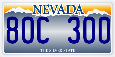 NV license plate 80C300