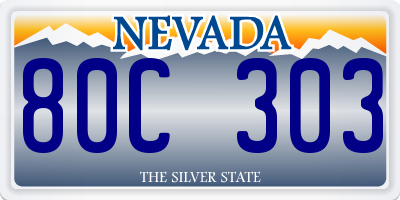 NV license plate 80C303