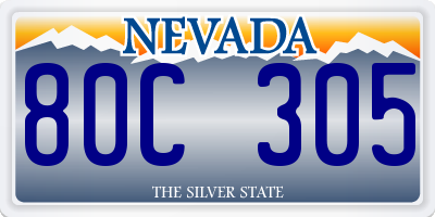 NV license plate 80C305