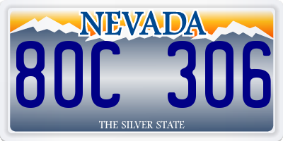 NV license plate 80C306