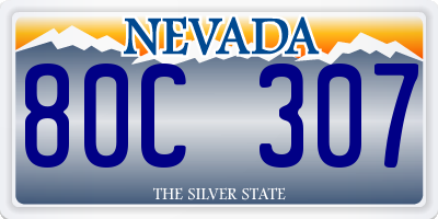 NV license plate 80C307