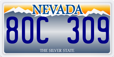 NV license plate 80C309
