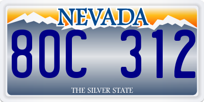 NV license plate 80C312