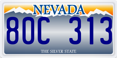 NV license plate 80C313