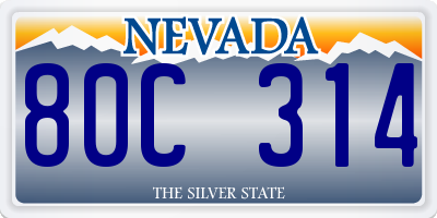 NV license plate 80C314