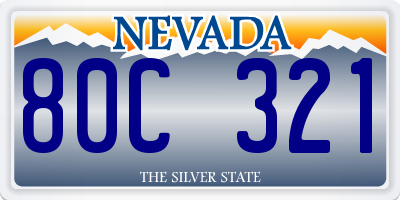 NV license plate 80C321