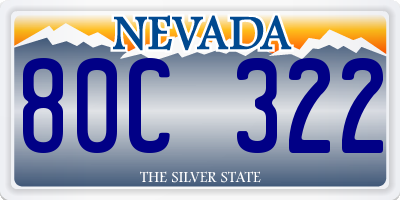 NV license plate 80C322