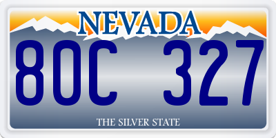 NV license plate 80C327