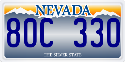 NV license plate 80C330