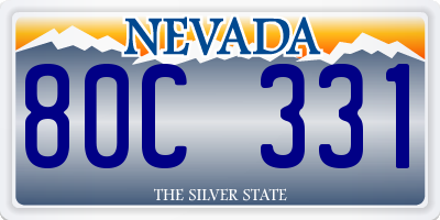 NV license plate 80C331