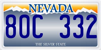 NV license plate 80C332