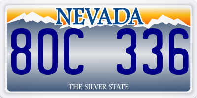 NV license plate 80C336
