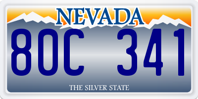 NV license plate 80C341