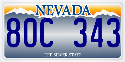 NV license plate 80C343