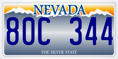 NV license plate 80C344