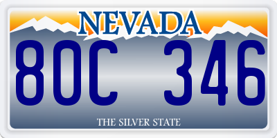 NV license plate 80C346
