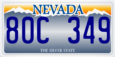 NV license plate 80C349