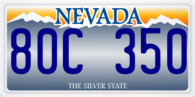 NV license plate 80C350