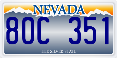 NV license plate 80C351