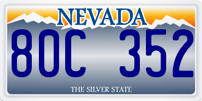 NV license plate 80C352