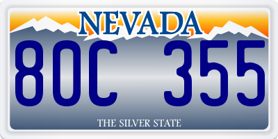 NV license plate 80C355