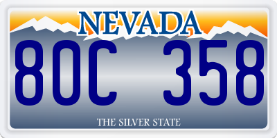 NV license plate 80C358