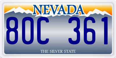NV license plate 80C361