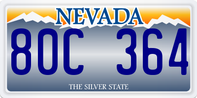 NV license plate 80C364