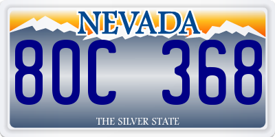 NV license plate 80C368