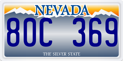 NV license plate 80C369