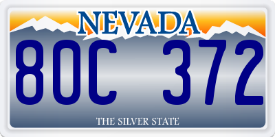 NV license plate 80C372