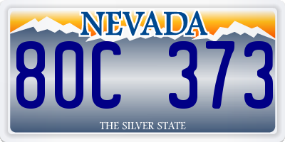 NV license plate 80C373